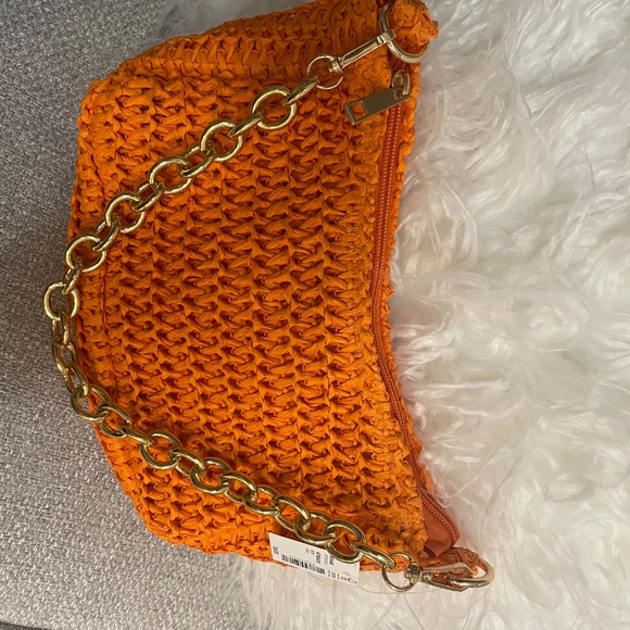 Orange Straw Shoulder Bag - Picture 2 of 5